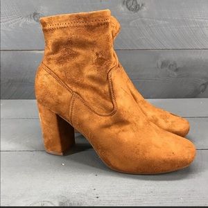 Faux suede ankle boots